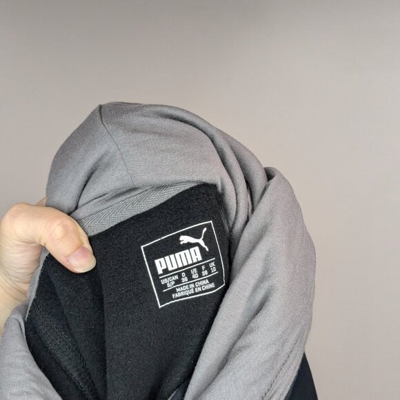*3/$10* Puma Hooded Sweatshirt Hoodie Black Grey Size Small - Picture 3 of 4